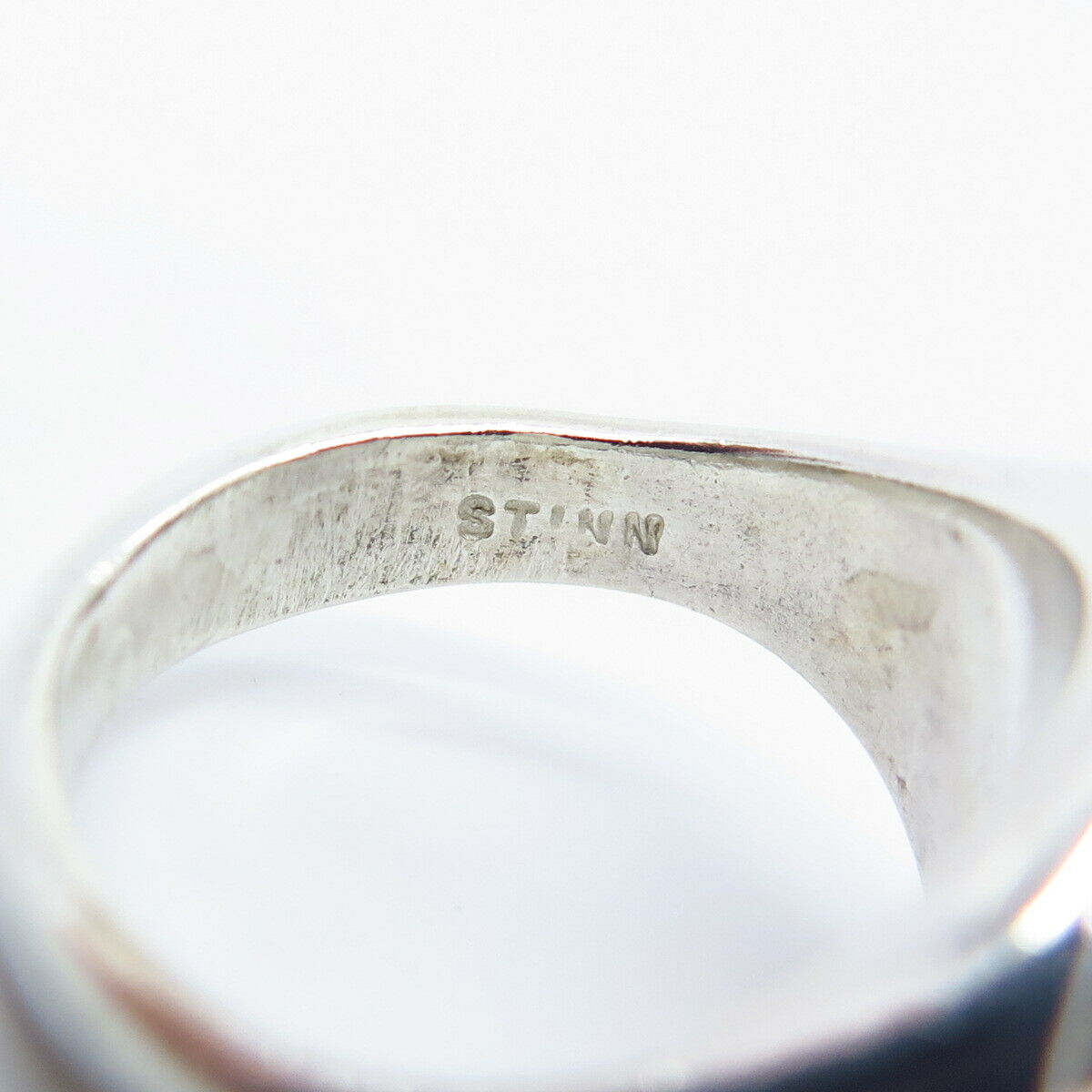 925 Sterling Silver Vintage Modernist Ring Size 4.75