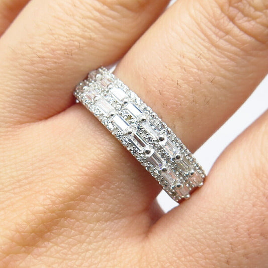 925 Sterling Silver Pave C Z Ring Size 12.25