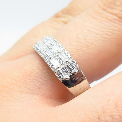 925 Sterling Silver Pave C Z Ring Size 12.25