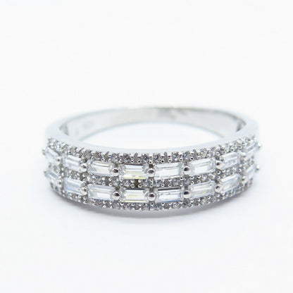 925 Sterling Silver Pave C Z Ring Size 12.25
