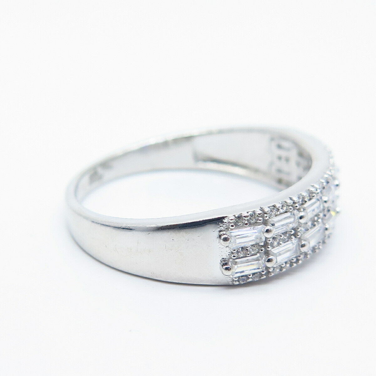 925 Sterling Silver Pave C Z Ring Size 12.25