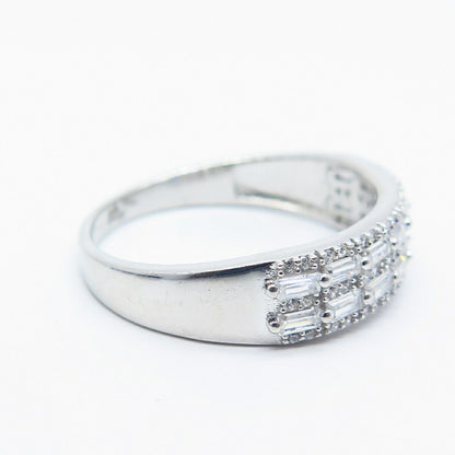 925 Sterling Silver Pave C Z Ring Size 12.25