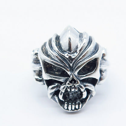 925 Sterling Silver Vintage Scull / Mask Ring Size 9.5