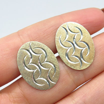 800 Silver Vintage Textured Ornate Cufflinks