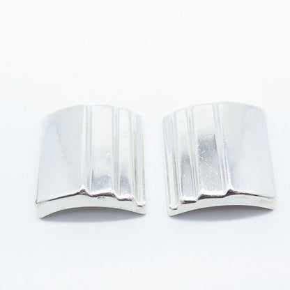 925 Sterling Silver Vintage Zina Modernist Clip On Earrings