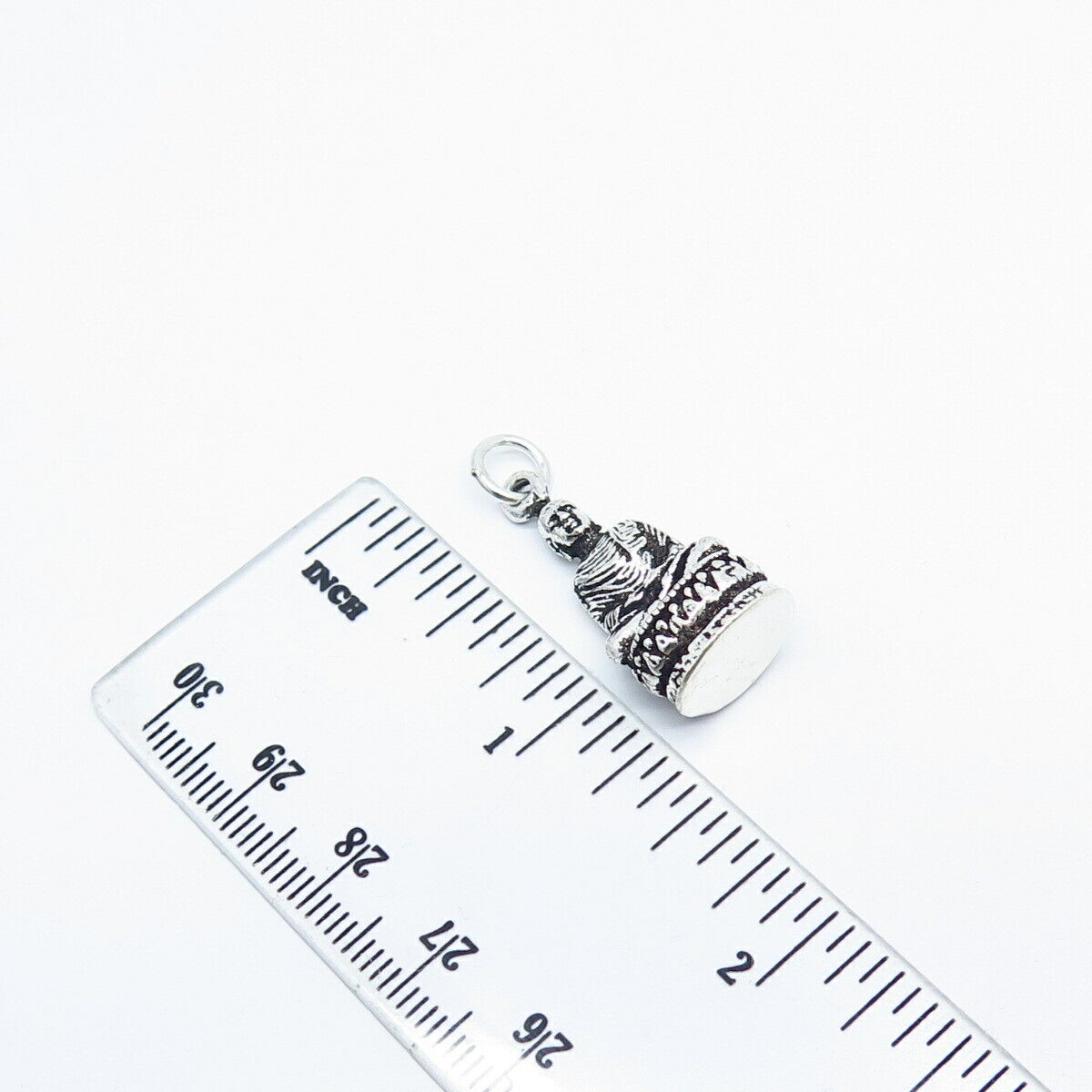 925 Sterling Silver Vintage Sitting Buddha God Charm Pendant