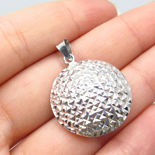 925 Sterling Silver Vintage Textured Pendant