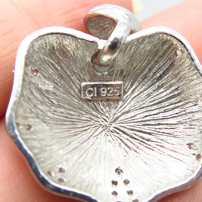 925 Sterling Silver Vintage C Z Ornate Pendant