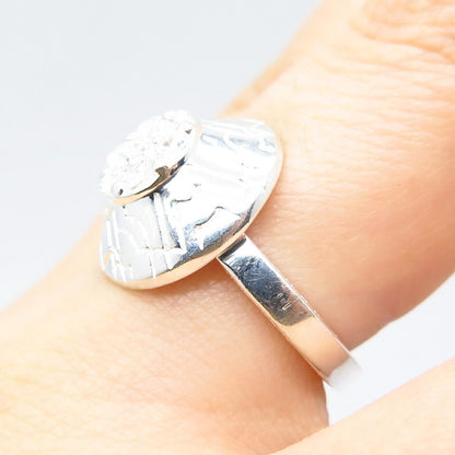 925 Sterling Silver Monet C Z Ornate Ring Size 7