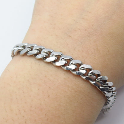 925 Sterling Silver Italy Cuban Link Bracelet 8.25"