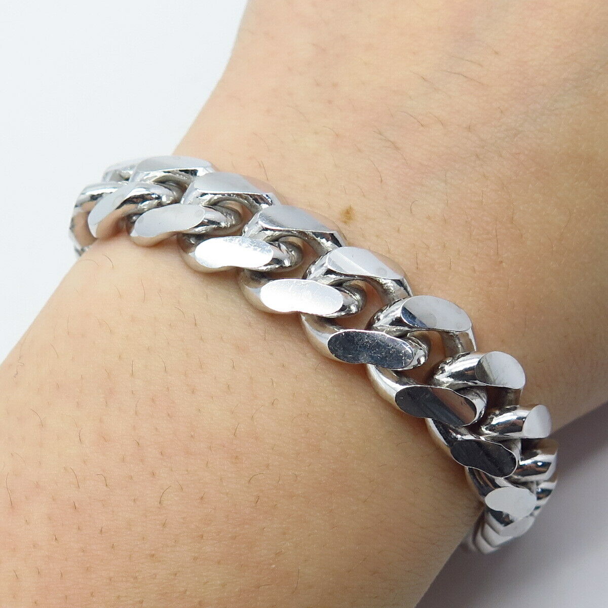 925 Sterling Silver Italy Cuban Link Bracelet 8.25"