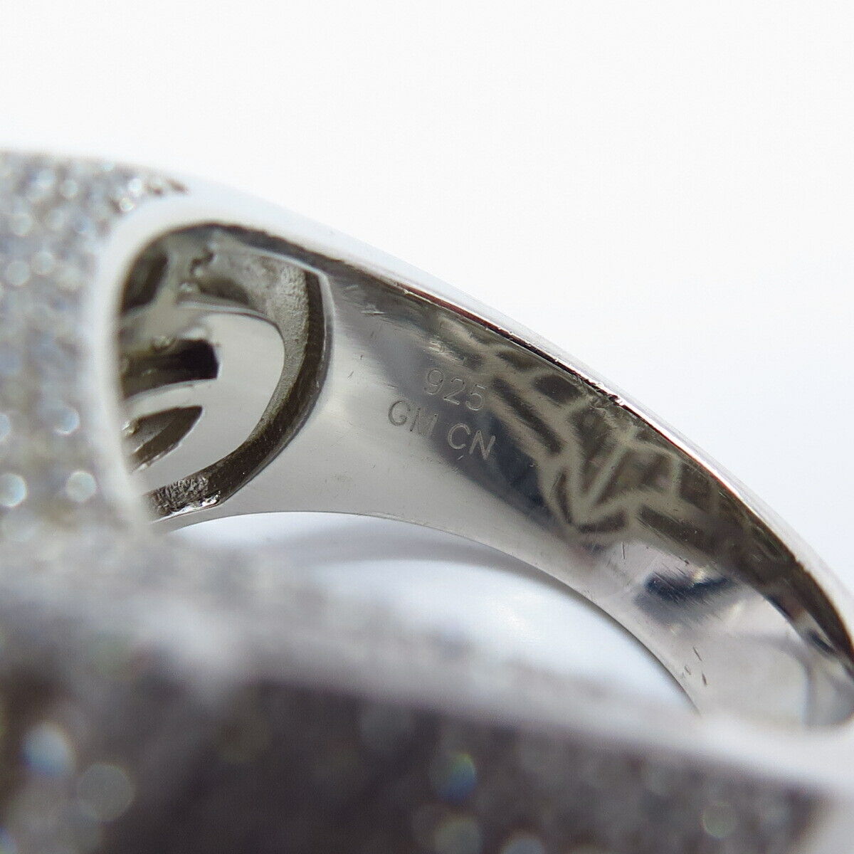 925 Sterling Silver Pave C Z Star Wide Ring Size 10