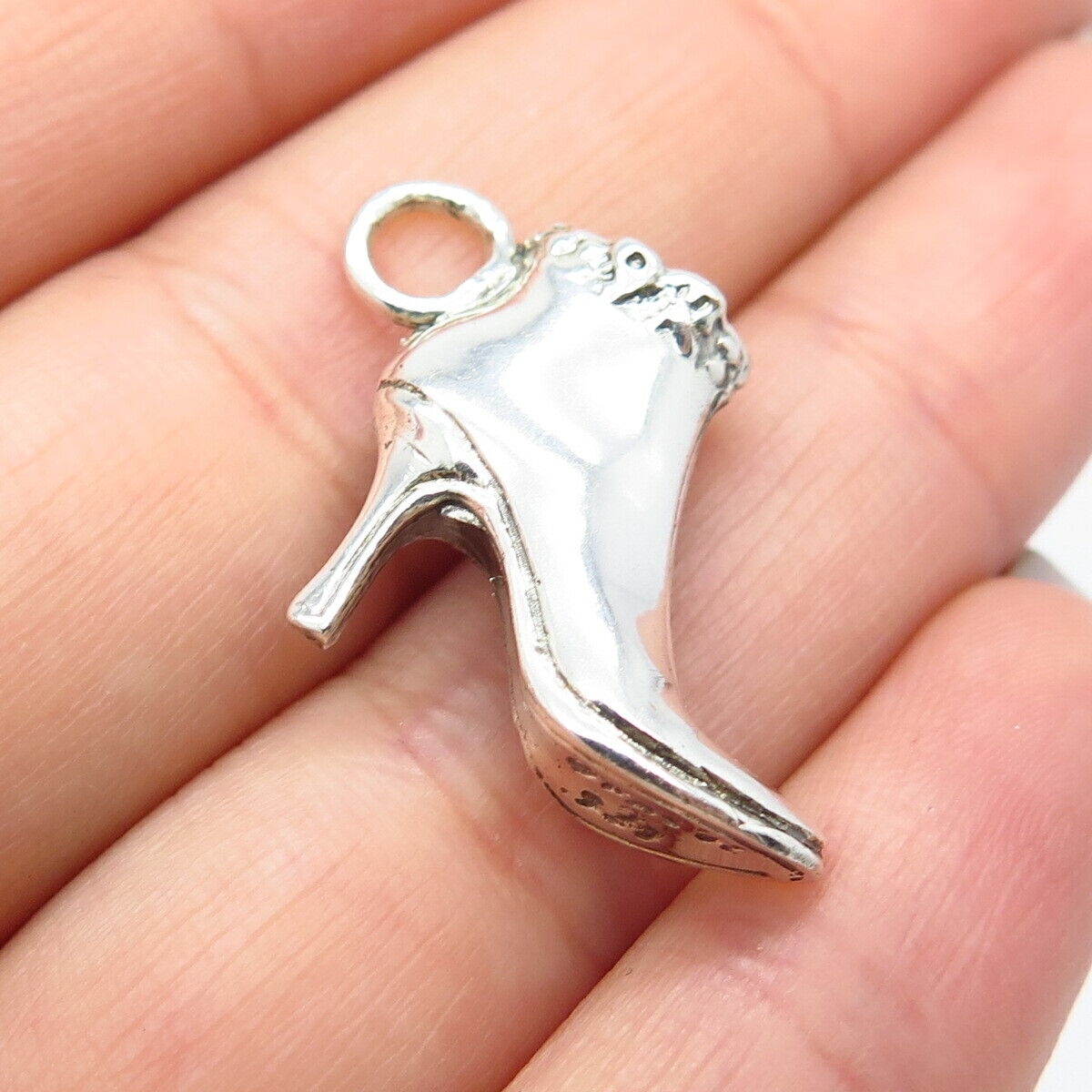 925 Sterling Silver Vintage Lisa Greene Fine ARF Lady's Shoe Charm Pendant