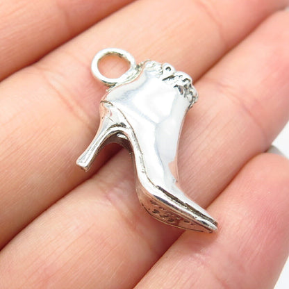 925 Sterling Silver Vintage Lisa Greene Fine ARF Lady's Shoe Charm Pendant