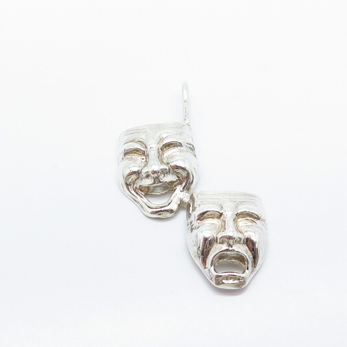 925 Sterling Silver Vintage Sock & Buskin Tragedy Comedy Mask Pendant