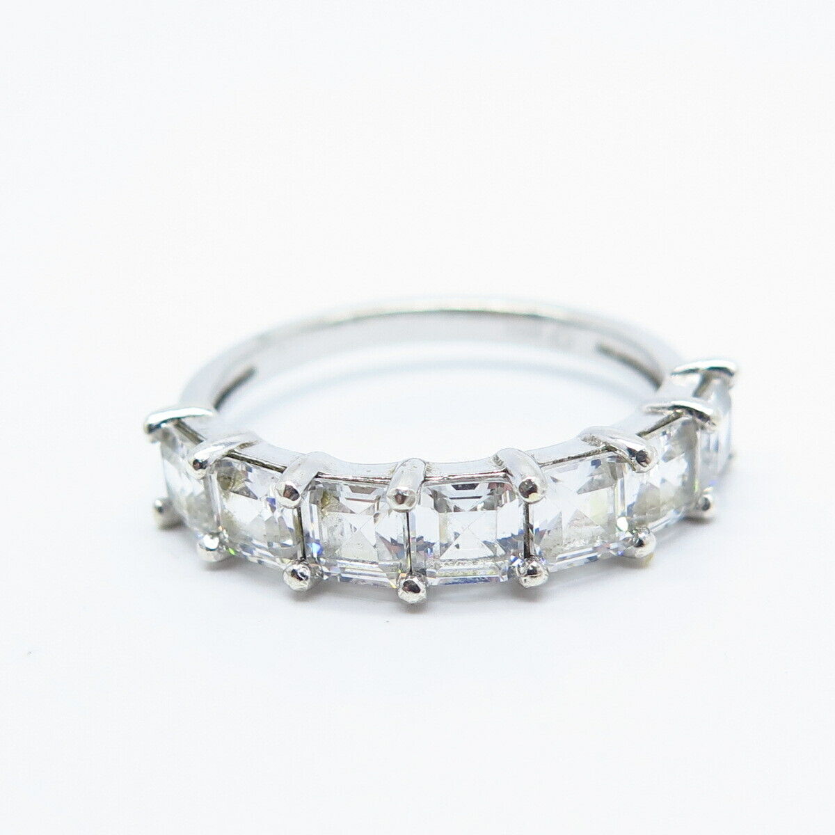 925 Sterling Silver Princess-Cut C Z Ring Size 8