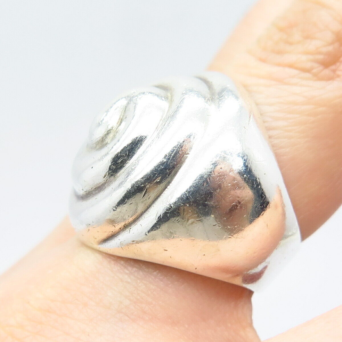 925 Sterling Silver Vintage Mexico Spiral Ring Size 7.75