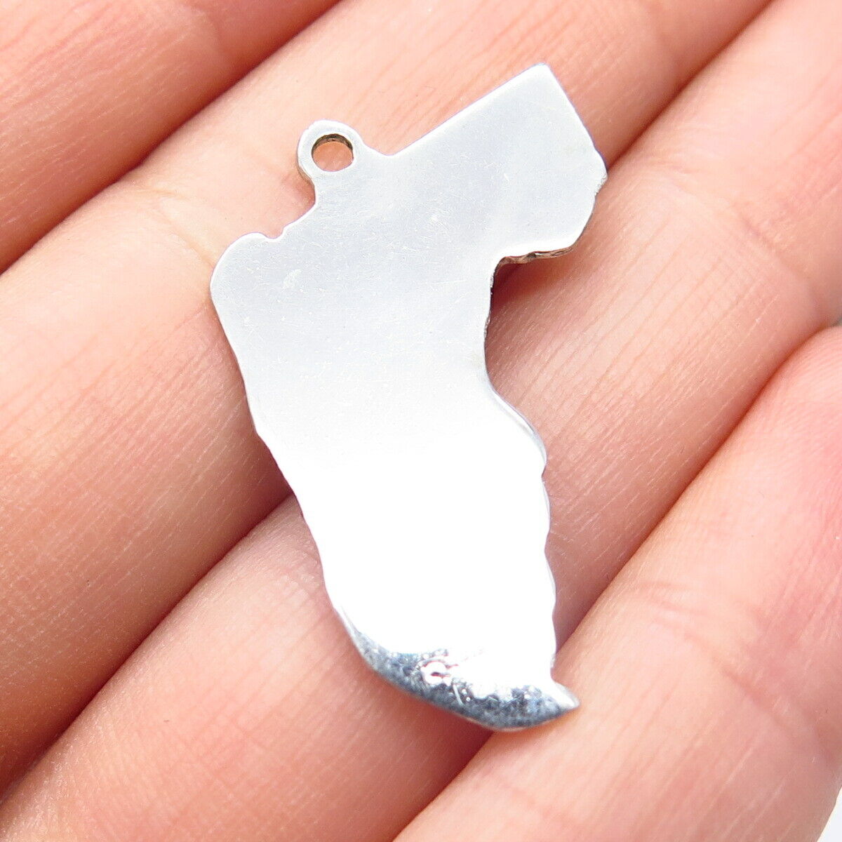 925 Sterling Silver Vintage "Florida" State Map Charm Pendant