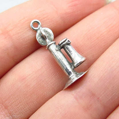 925 Sterling Silver Vintage Water Column Charm Pendant