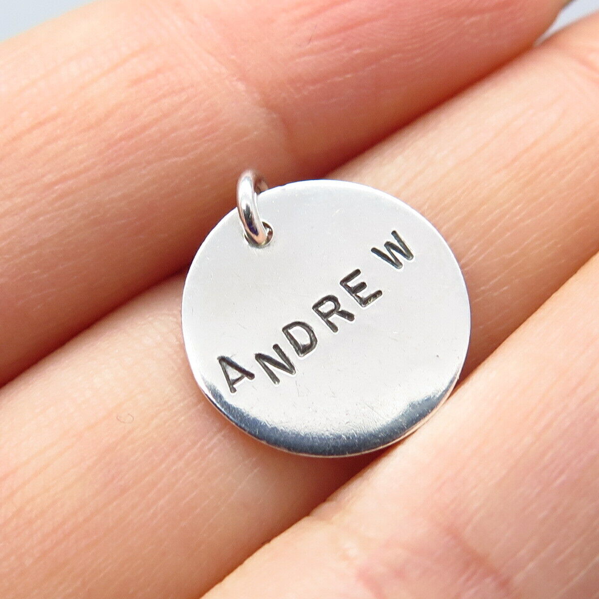 925 Sterling Silver Christie Martin "Andrew" Personalized Charm Pendant