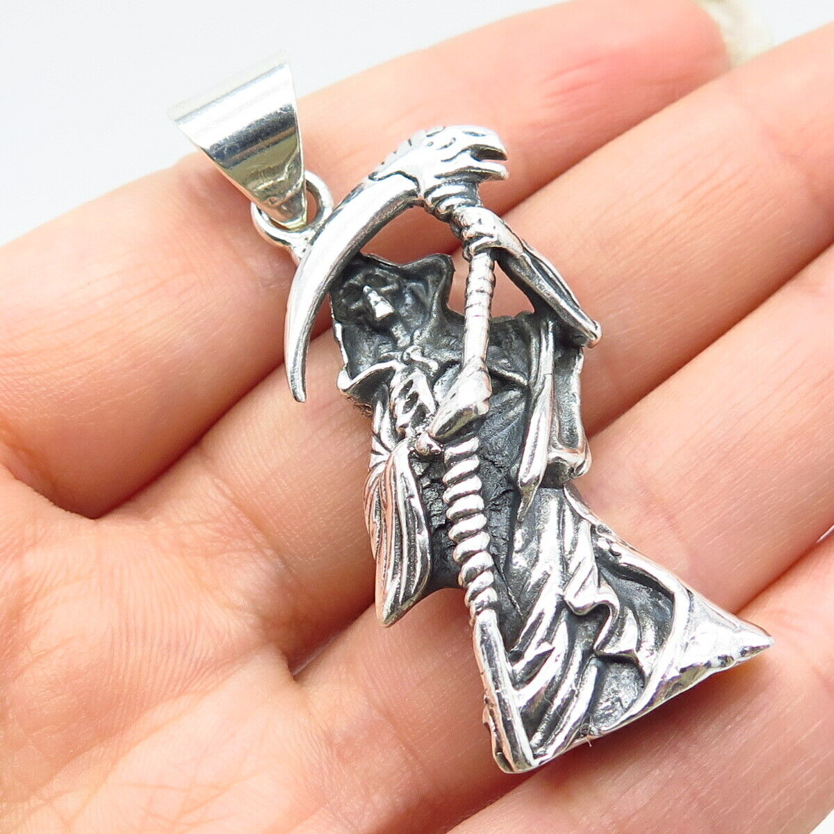 950 Silver Vintage Grim Reaper Pendant
