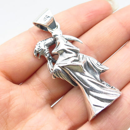 950 Silver Vintage Grim Reaper Pendant