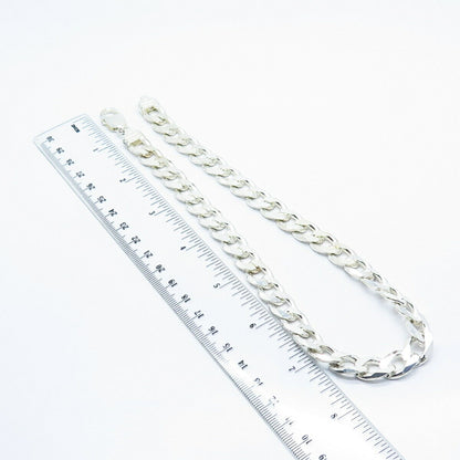 925 Sterling Silver Vintage Cuban Chain Necklace 16"