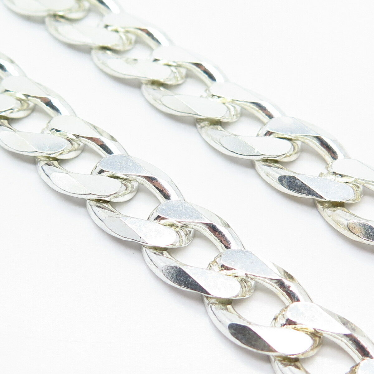 925 Sterling Silver Vintage Cuban Chain Necklace 16"