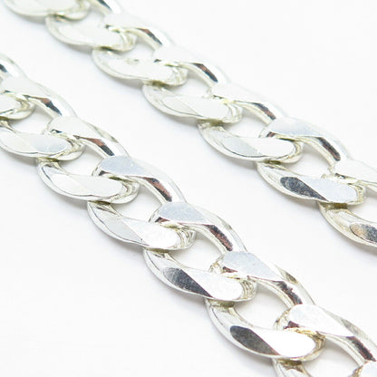 925 Sterling Silver Vintage Cuban Chain Necklace 16"