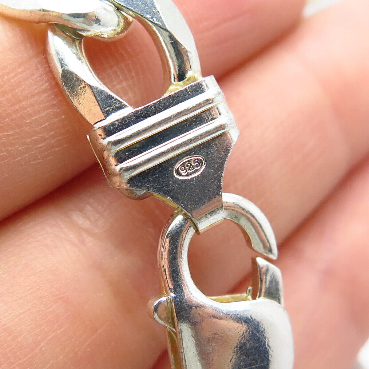 925 Sterling Silver Vintage Cuban Chain Necklace 16"