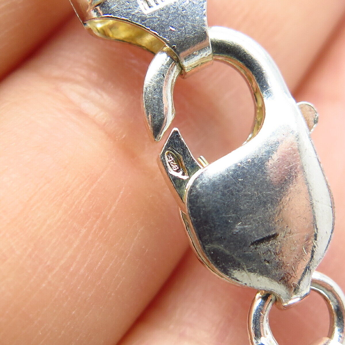 925 Sterling Silver Vintage Cuban Chain Necklace 16"