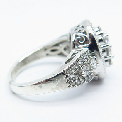 925 Sterling Silver Pave C Z Ring Size 6