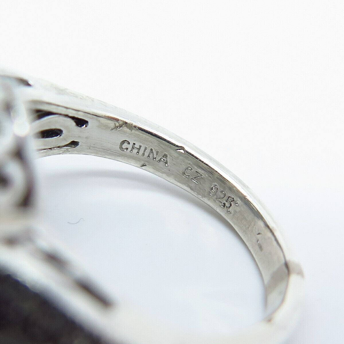 925 Sterling Silver Pave C Z Ring Size 6