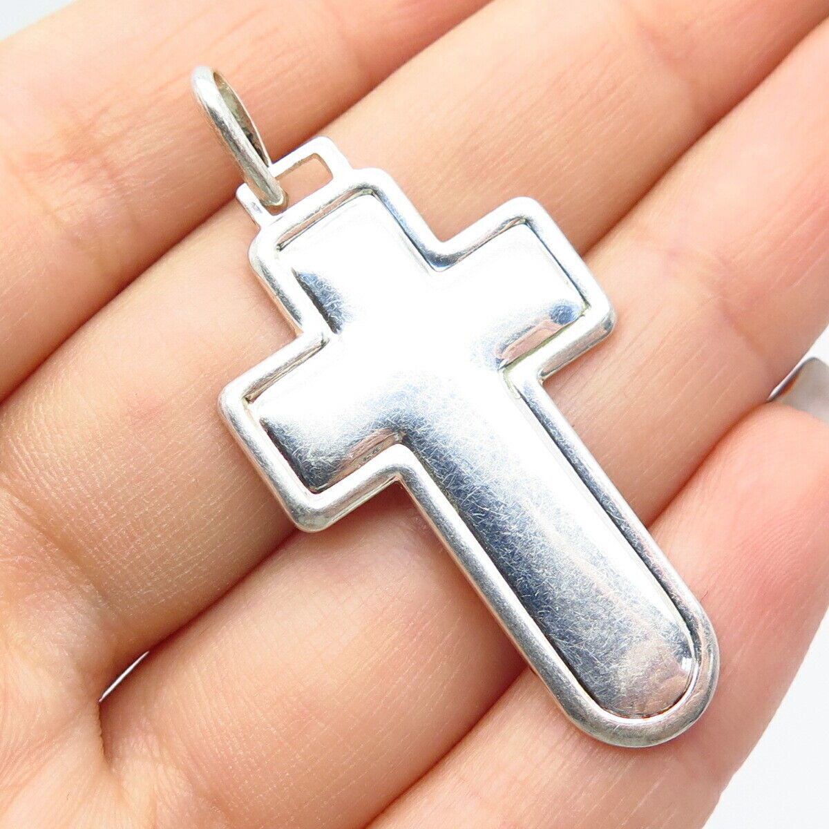 925 Sterling Silver Vintage Italy Cross Pendant