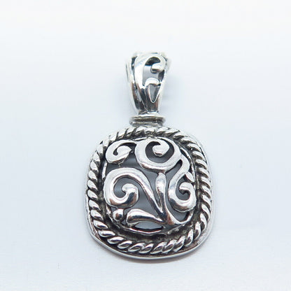 925 Sterling Silver Vintage Ornate Swirl Pendant