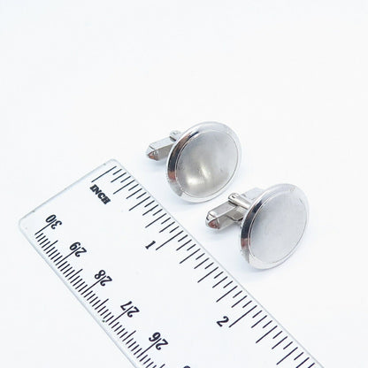 925 Sterling Silver Vintage Textured Round Cufflinks