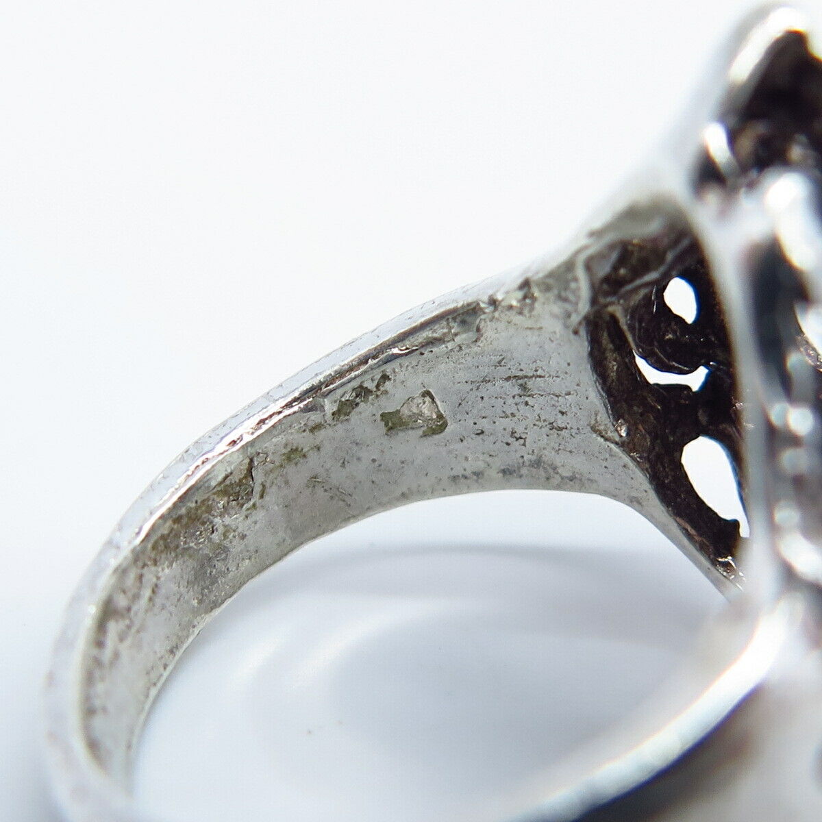 925 Sterling Silver Vintage Modernist Ring Size 4.75