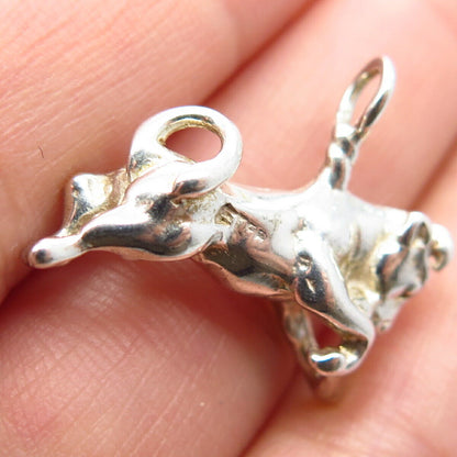 925 Sterling Silver Vintage Bull / Bullfighting Pendant