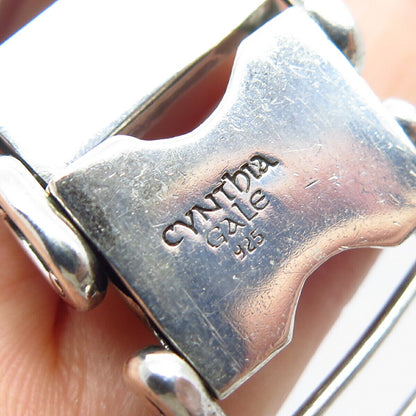 925 Sterling Silver Vintage Cynthia Gail Tribal Panel Link Bracelet 7.75"