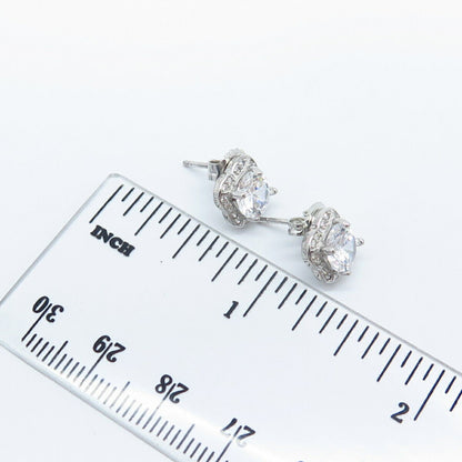 925 Sterling Silver C Z Stud Earrings