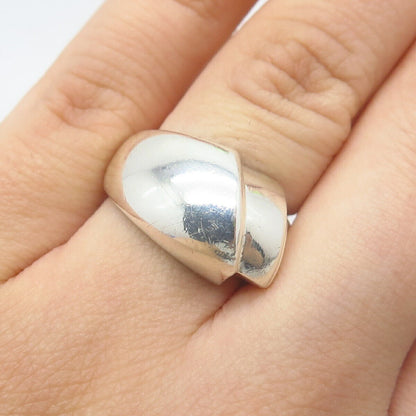 925 Sterling Silver Vintage Modernist Ring Size 5