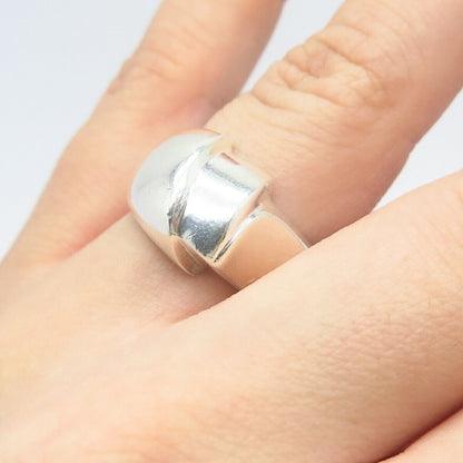 925 Sterling Silver Vintage Modernist Ring Size 5