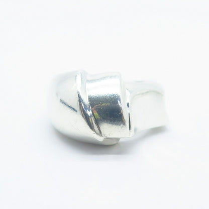925 Sterling Silver Vintage Modernist Ring Size 5