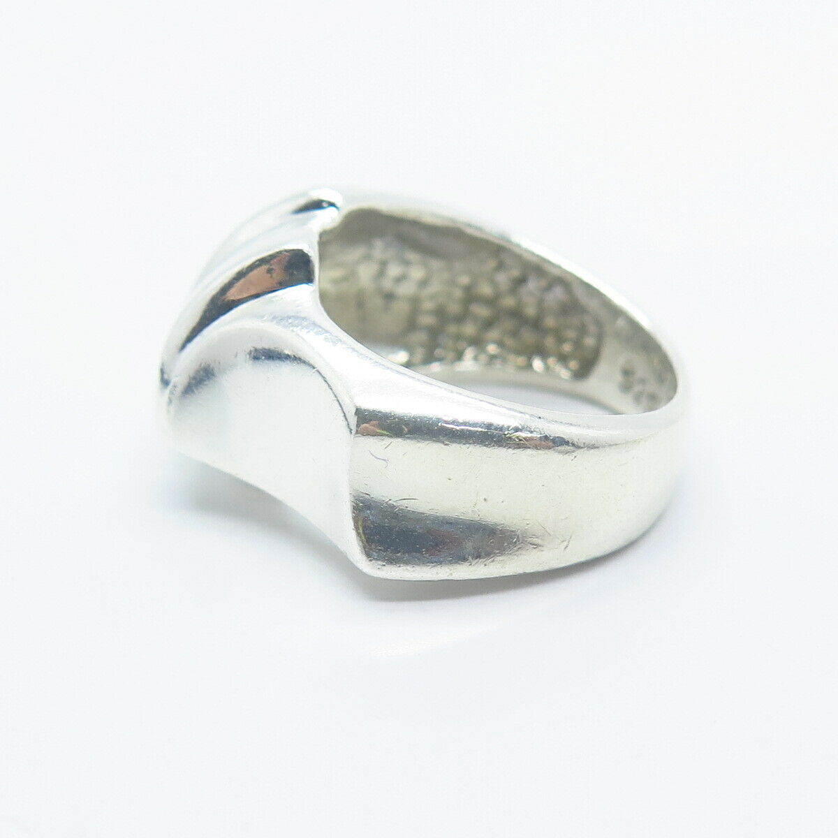 925 Sterling Silver Vintage Modernist Ring Size 5