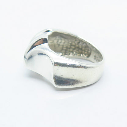 925 Sterling Silver Vintage Modernist Ring Size 5