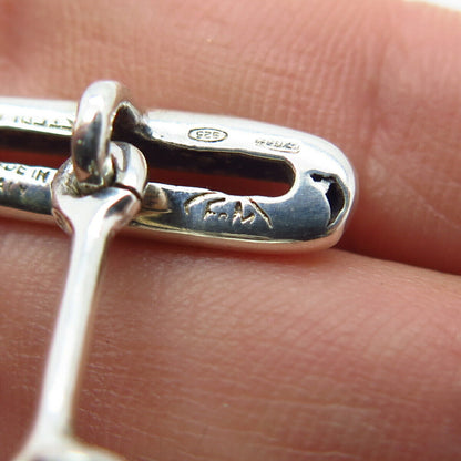 925 Sterling Silver Vintage Italy Ribbed Cufflinks