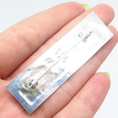 925 Sterling Silver Vintage Peru Tribal Pin Brooch