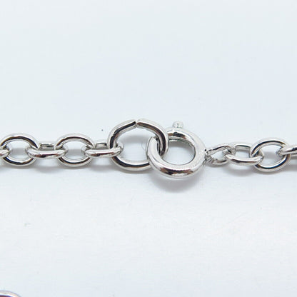 925 Sterling Silver Vintage A&Z Rolo Link Bracelet 6.75"