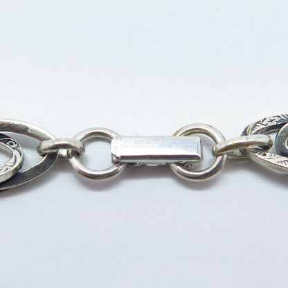 925 Sterling Silver Vintage Danecraft Oval Link Bracelet 6.75"