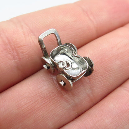 925 Sterling Silver Vintage Cart Pendant